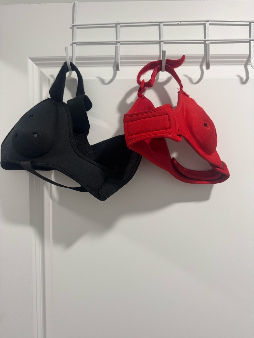Pair of Protective Headgear in Black and Red